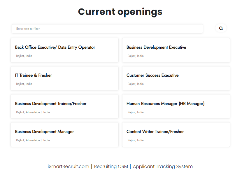 Current openings